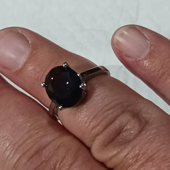 NWOT Silver Amethyst Fashion Jewelry Solitaire Ring Size 7.75 - Picture 6 of 15